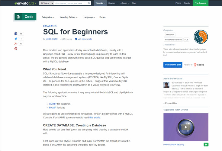 tutsplus sql for beginners 1